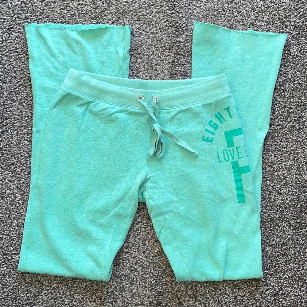 PINK Victoria’s Secret Flare Leg Lounge Sweatpants Green Size Small